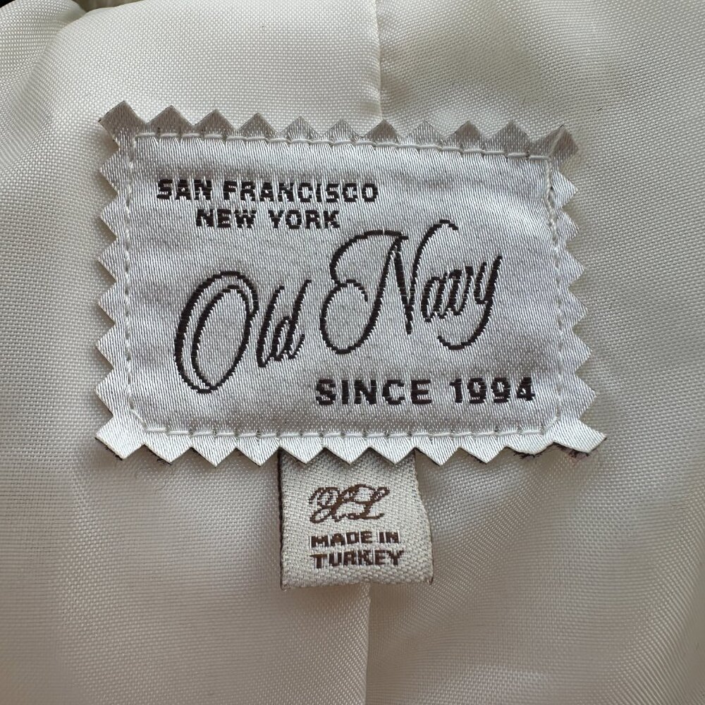 Vintage Old Navy Ivory Collared Textured Pea Coat - XL - Picture 3 of 10